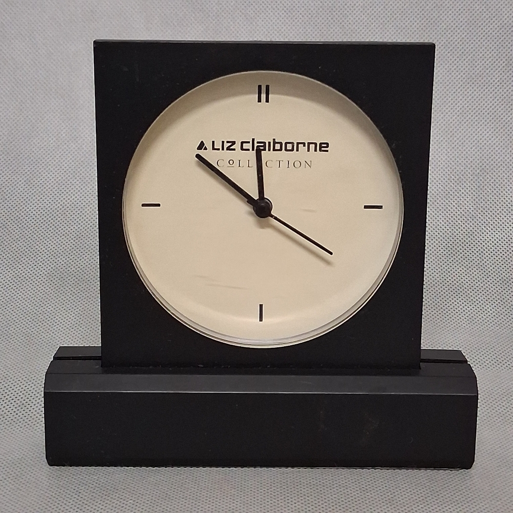 Liz Claiborne Collection Advertising Desk Clock Black